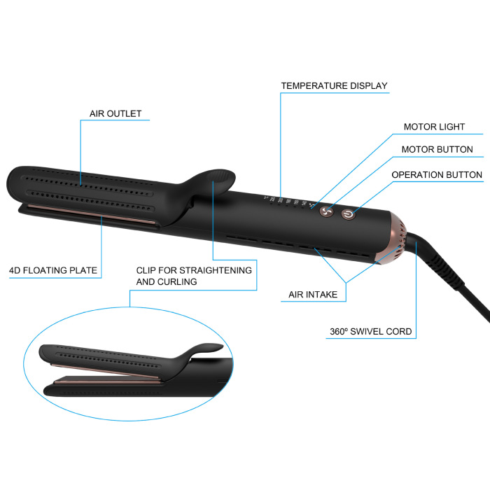 Multifunctional Splint Cold air Curling Straightener Air Curling iron 002