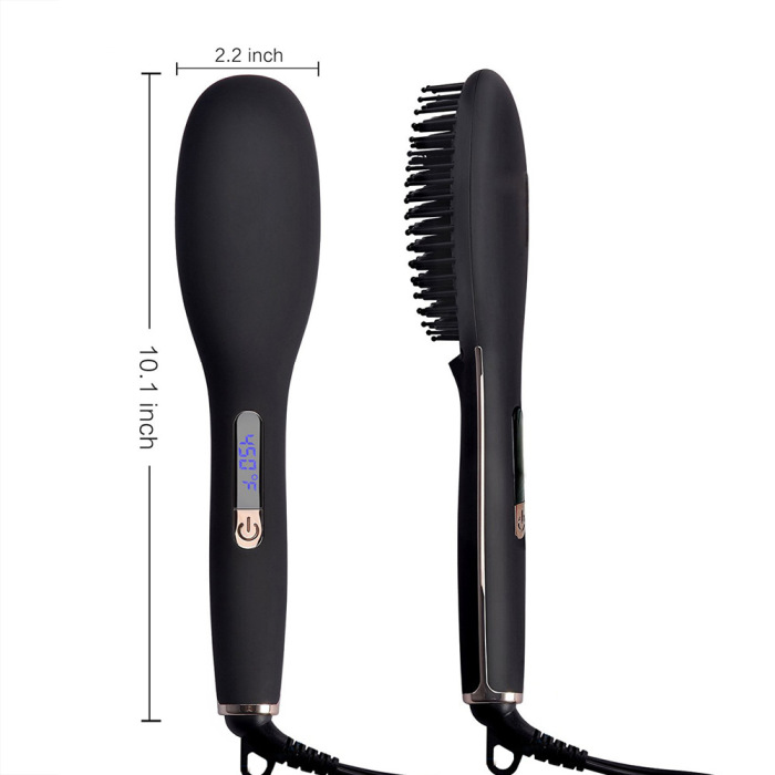 Negative ion LED Ceramic constant temperature straight curling Comb 020